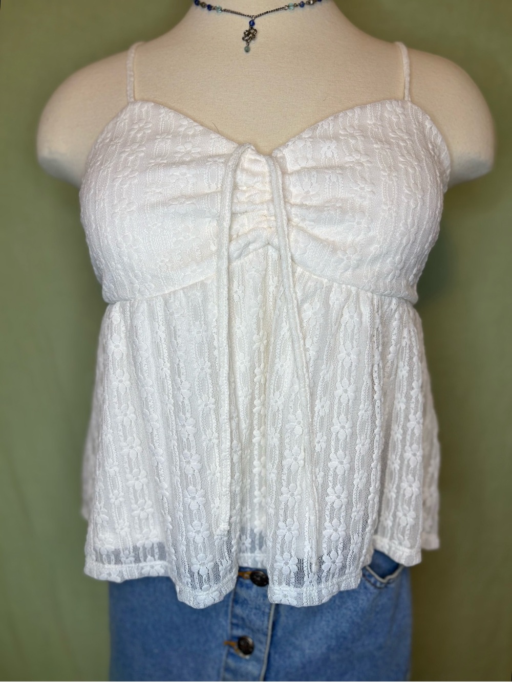 No Boundaries White Lace Babydoll Camisole